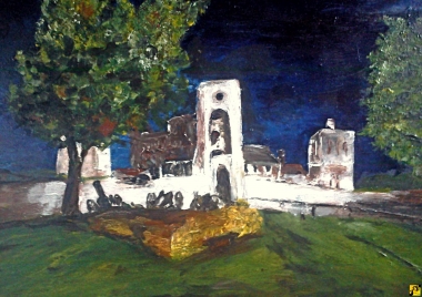Krzyżtopór nocą