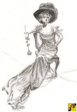 women with rose